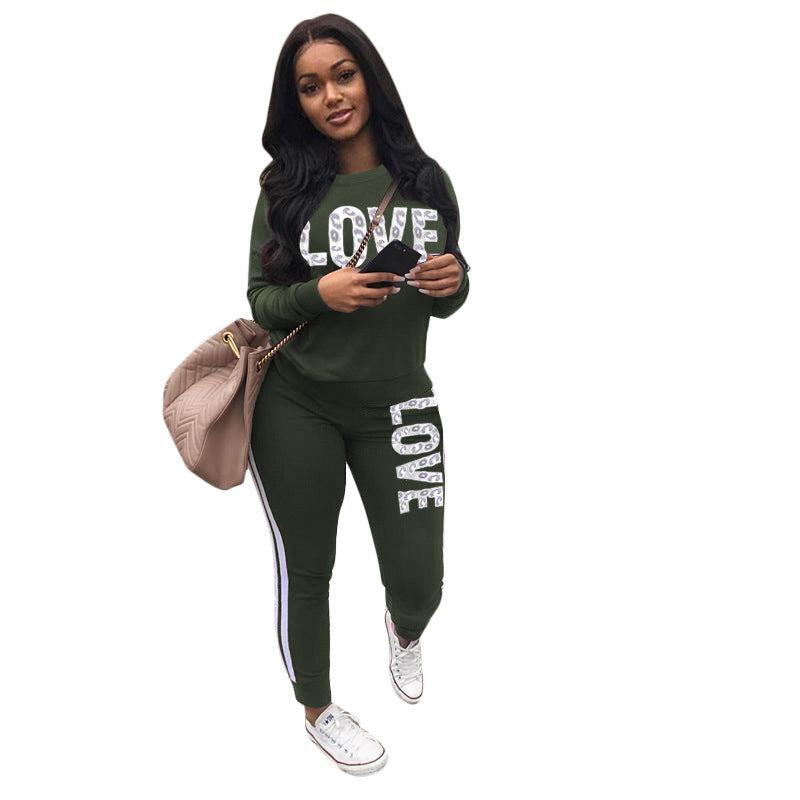 Casual Fashion Letter Printing Sports Suit