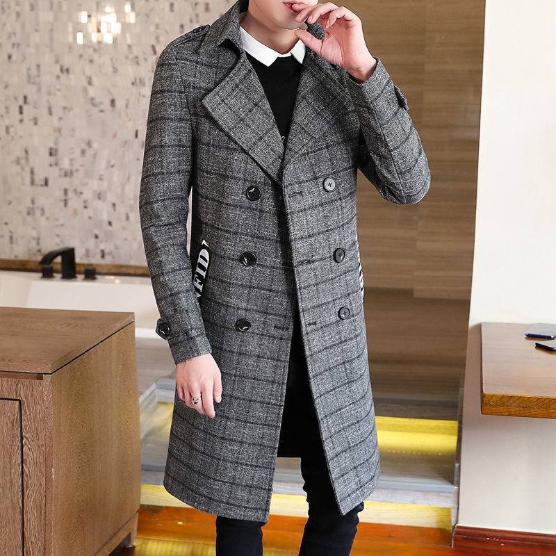 Trendy Fashion New Casual Men's Trench Long Coat