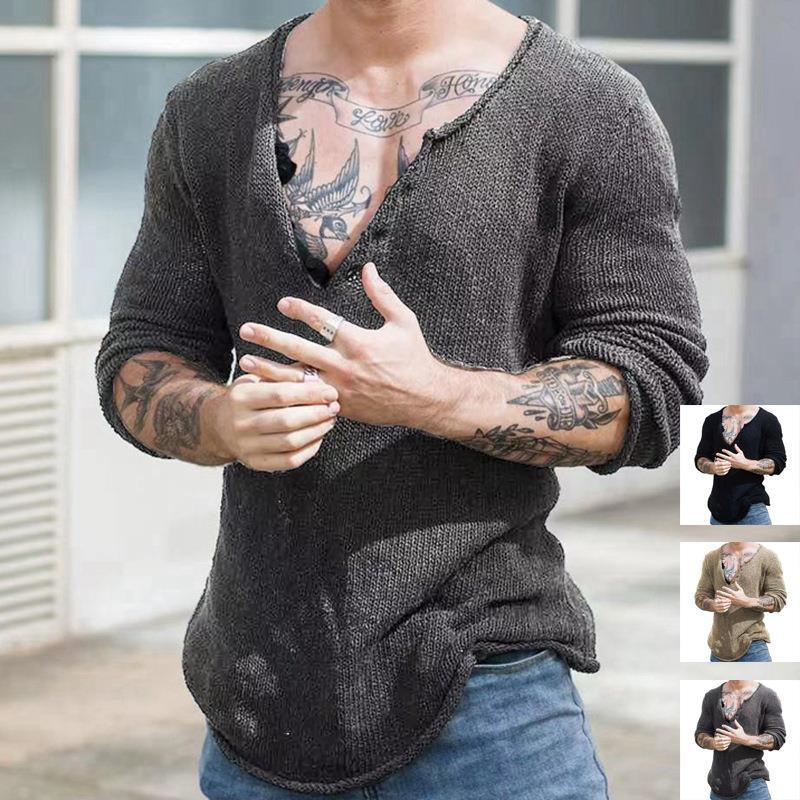European And American Style Spring And Autumn Pullover Sweater V-neck Woolen Thin Bottoming Shirt