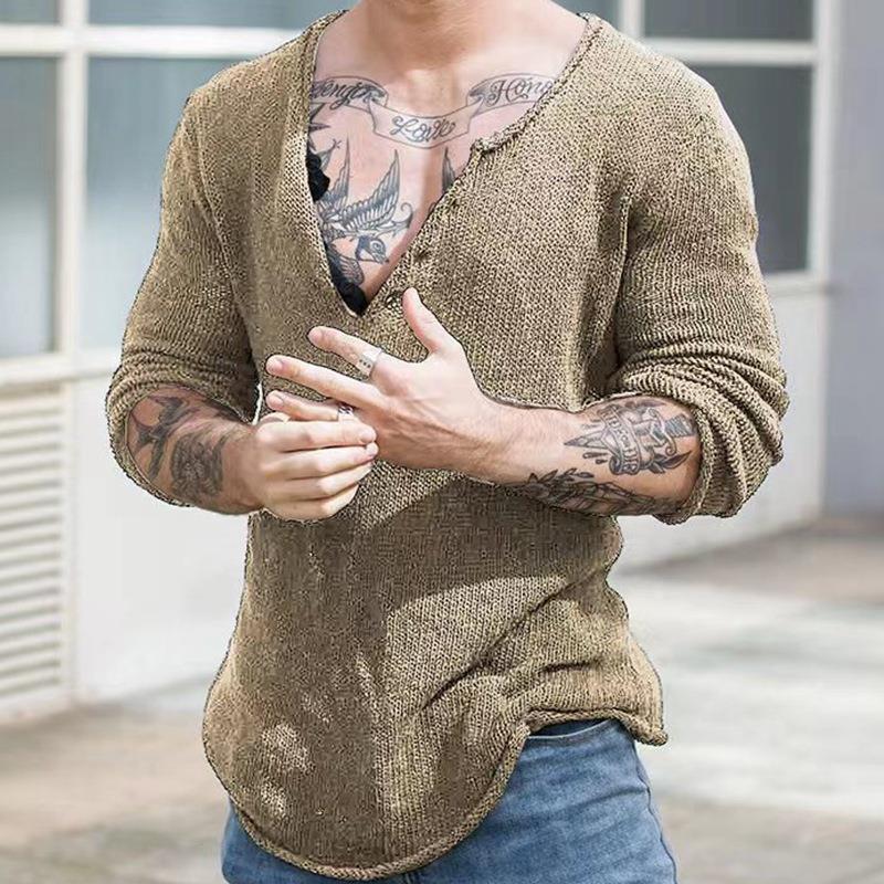 European And American Style Spring And Autumn Pullover Sweater V-neck Woolen Thin Bottoming Shirt
