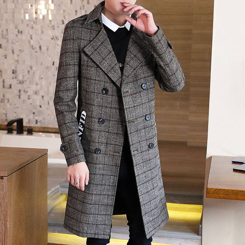 Trendy Fashion New Casual Men's Trench Long Coat