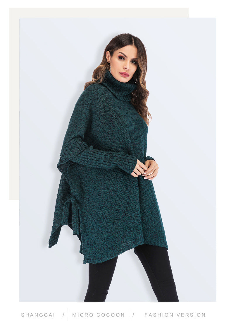 2023 New Large Size Women's Turtleneck Sweater Loose Sweater Women's Knitwear